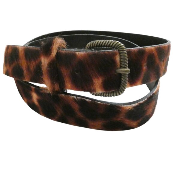 ELIE TAHARI animal print Hair calf belt sz M - Picture 1 of 6